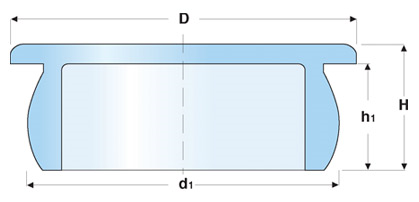 Buikplug &Oslash; 2,1mm Kop &Oslash; 3,3mm  h1: 7mm