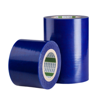 Beschermfolie Blauw/transparant PE/Acryl NITTO SPV4075-150 - Rol breedte  150mmx100meter