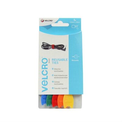 VELC20012COL-5 - Velcro® binders 200x12 5st kleuren-box