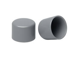 Dompeldop in flexibel PVC O8mm h 15mm RAL 7001 - Zilvergrijs