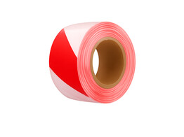 Afzetlint - markeerlint 70mm in rood-wit op rol 500m