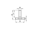 rectangular insert 30x20mm  1 5-2 0mm   nylon thread M 8 black  2 parts 