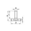 rectangular insert 50x20mm  1 5-2 0mm   nylon thread M 8 black