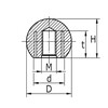 Round knob polypropylene O16mm M5 black